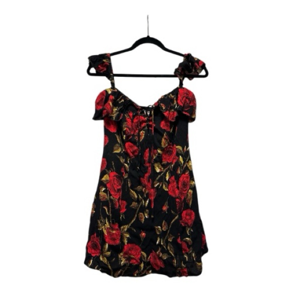 Showpo Black and Red Floral Dress